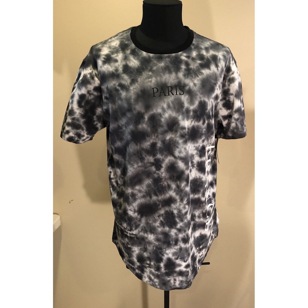 Upstanders Paris France Tie Dye Cotton Grey/White T-shirt Men's Size XL